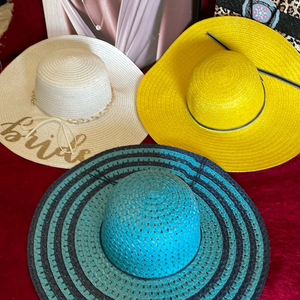 SUMMER BEACH FLOPPY STRAW HATS MANY COLORS TO CHOOSE FROM! $25 EACH/$43 for 2